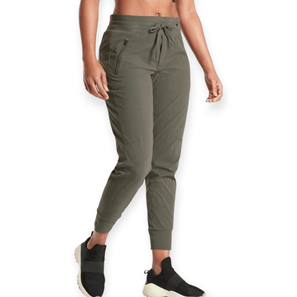 ATHLETA Women’s Olive Green Trekkie North Jogger Pants Size 14 Running Gym